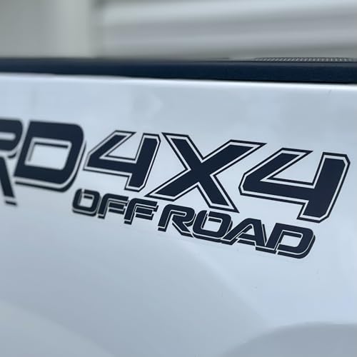 4x4 Offroad Bedside Decals for Tacoma and Tundra, Replacement Stickers, 2 Pack with Squeegee (Black)