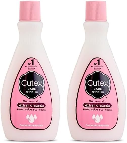 Cutex Moisturizing Nail Polish Remover with Acetone, Glycerin, Mineral Oils & Vitamin E, Removes Polish, Cleans, Hydrates & Strengthens Nails & Cuticles - 200 ml (Pack of 2)