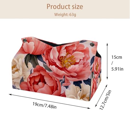 Boîte à mouchoirs pivoine contre le désordre : lot de 2 distributeurs élégants de bureau - 5