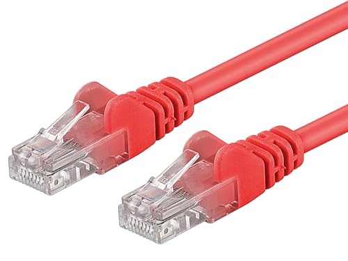 PremiumCord Cavo Patch Cat 5e UTP, 1Gbit/s, Cavo Ethernet, LAN, RJ45 Connettori, Flessibile e Robusto, AWG 26/7, Conduttori 100% CU, Rosso, 1,5 m
