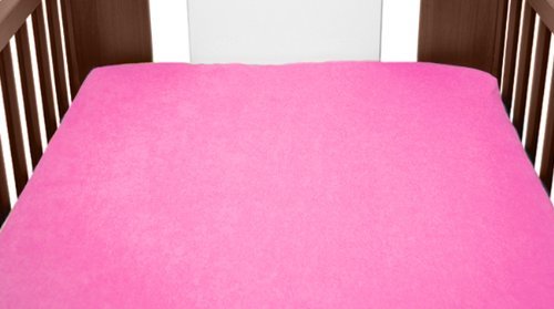 Terry Towelling Fitted Sheet 120x60 Nursery Baby Cot/Cotbed/Mattress/Frotte (Pink)