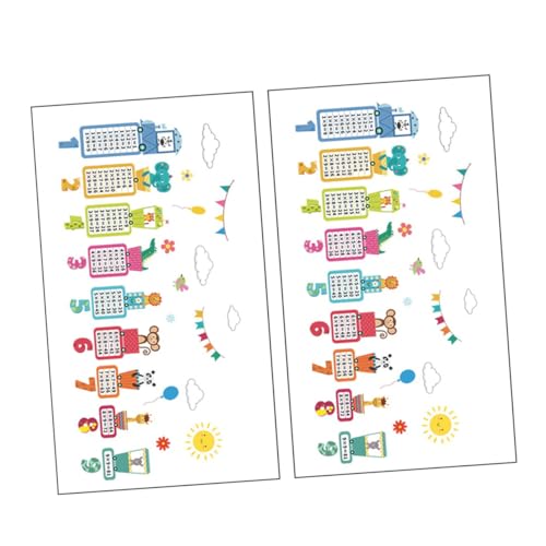 SOIMISS 2 Sätze Multiplikationstabelle Wandsticker mit Tiermotiven Kinderfreundliche Wanddekoration für Kinderzimmer und Kindergarten Ablösbar Langlebig Leicht Anzubringen
