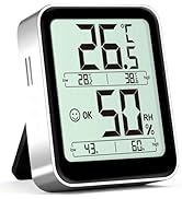 Antonki Hygrometer Indoor Thermometer Digital Room Thermometer with Max/Min Records Temperature a...