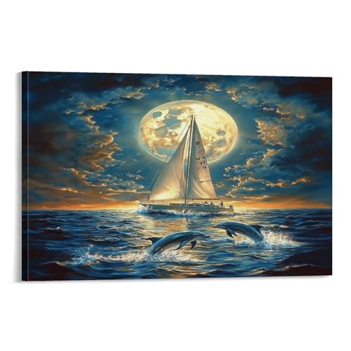 Impression sur toile de bateau voile décoration murale moderne tableau 20x30cm