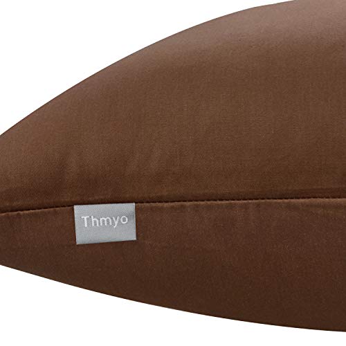 4-Pack 100% Cotton Comfortable Solid Decorative Throw Pillow Case Square Cushion Cover Pillowcase Sublimation Blank Pillow Covers(Cover Only,No Insert)(18X18 Inch/ 45X45Cm,Coffee) #TOP7