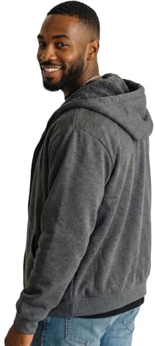 Image of ToBeInStyle Men's Polar Fleece Long Sleeve Zip Up Kangaroo Pocket Cold Weather Hoodie Jacket