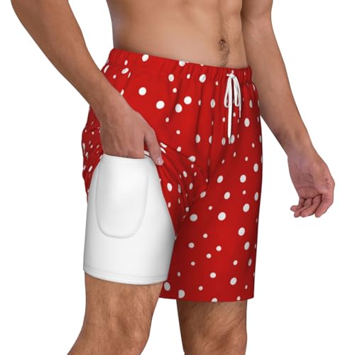 Short de bain séchage rapide à pois rouges short d'été léger - 3