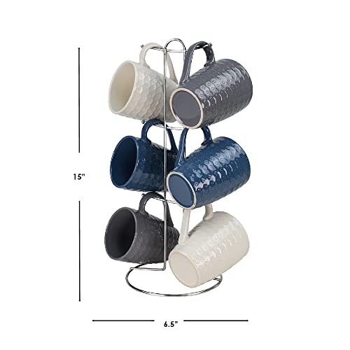 Coffee Mug Set By Home Basics, Coffee Mugs Set Of 6 / (Assorted Colors), 11Oz. Ceramic Coffee Mugs | With Stand #TOP6