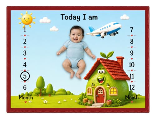 Image of NEW COMERS Milestone Baby Blanket for All Season Play Mat, Super Soft Foam | 3 Layer Thick Mat Blankets for Kids /New Born Monthly Photoshoot