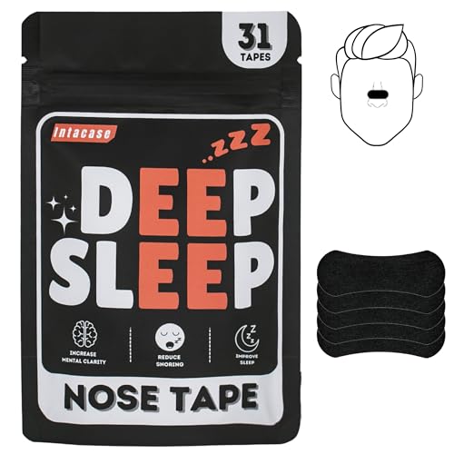 Deep Sleep 31 Nasal Strips, Snoring Aids for Men and Women, Improved Nasal Breathing, Nose Tape Relieves Congestion, Nose Strips for Breathing, Breathe Right Nasal Strips, Anti Snoring Aid (1 Month)