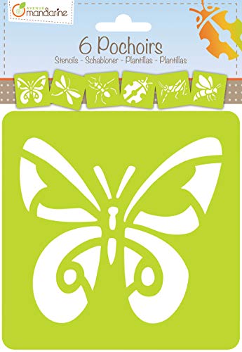 Avenue Mandarine - Set de 6 Plantillas con Formas y diseños Diferentes (Animales, Objetos, Letras, etc.)