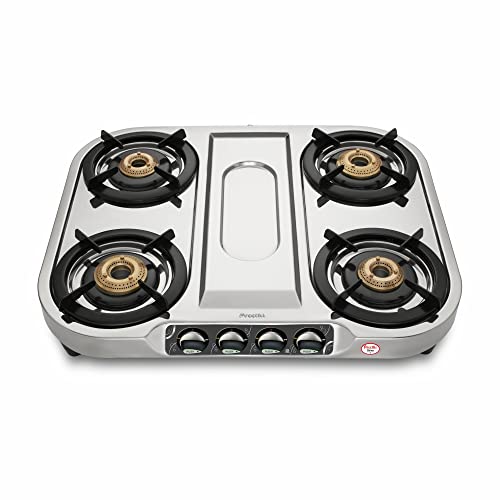 Preethi Shine stainless steel 4 Burner Gas Stove, Manual Ignition