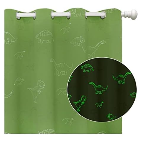 Muwago Dinosaurier-Verdunkelungsvorhänge, leuchtend, im Dunkeln leuchtend Cover
