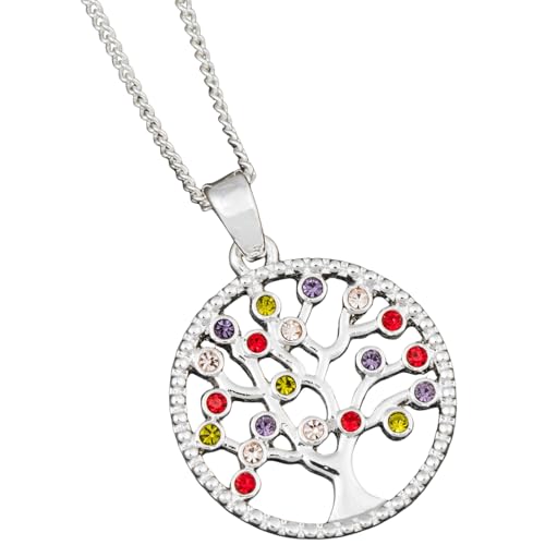 Image of Equilibrium Harlequin Tree of Life Silver Plated Necklace
