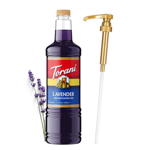 Image of Torani Lavender Syrup 1L with Pump Floral Flavoring for Coffee & Cocktails