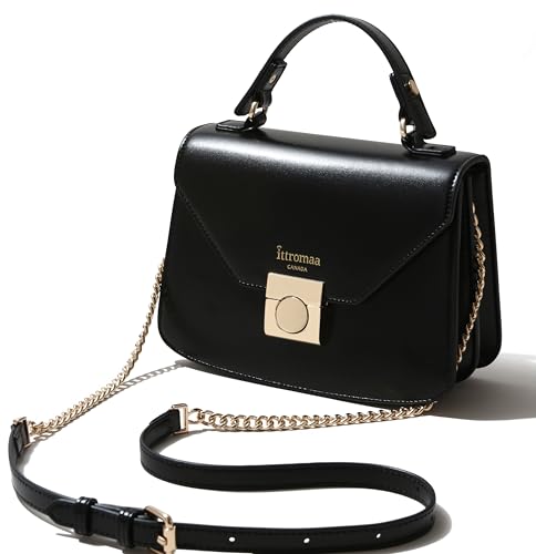 Posh Lady Designer Handbags Purses for Women, Vegan Leather Crossbody Bag Satchel with Top Handle & Gold Hardware