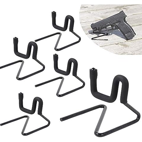 Hold Up Displays - Single Pistol Holder for Gun Safe, Work Bench, Display Case or Table Top- Made in The USA (5 Pack) Cover