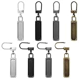 20 Pcs Zipper Pull Replacement Zinc Alloy Detachable Zipper Tab Repair for Luggage Clothing Backpacks Boots Jackets Purse Coat(Silver, Bronze, Light Black, Black)