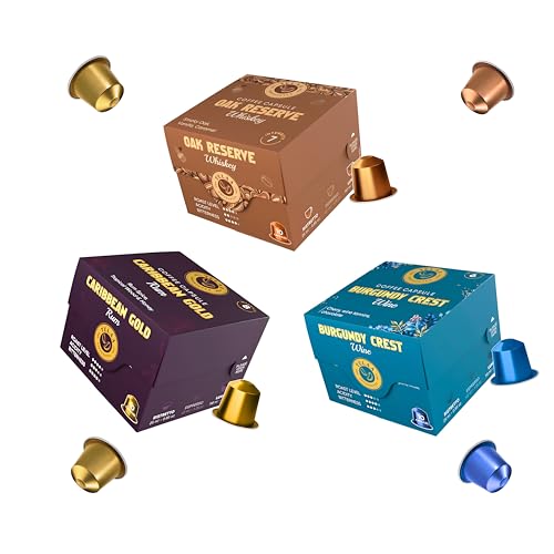Image of Telaa Barrel-Aged Coffee Pods Combo - Whiskey • Rum • Wine Aged Capsules | 100% Arabica | 30 Capsules Gift Set | Premium Diwali Coffee