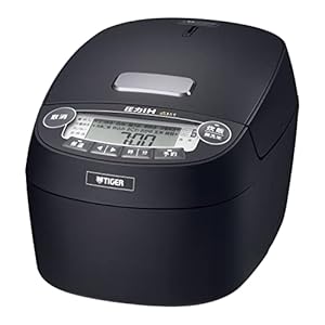 TIGER JPV-A100 Pressure IH jar rice cooker freshly cooked earthenware heat storage 5.5 cups coat pot 100V Only Japan Import (Black)