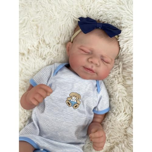 Lonian 19 Zoll Reborn Schlafen Puppen Neugeborenes Baby mit Full Vinyl Poseable Körper für Kinder ab 3 Jahren (Mädchen) – Bild 5