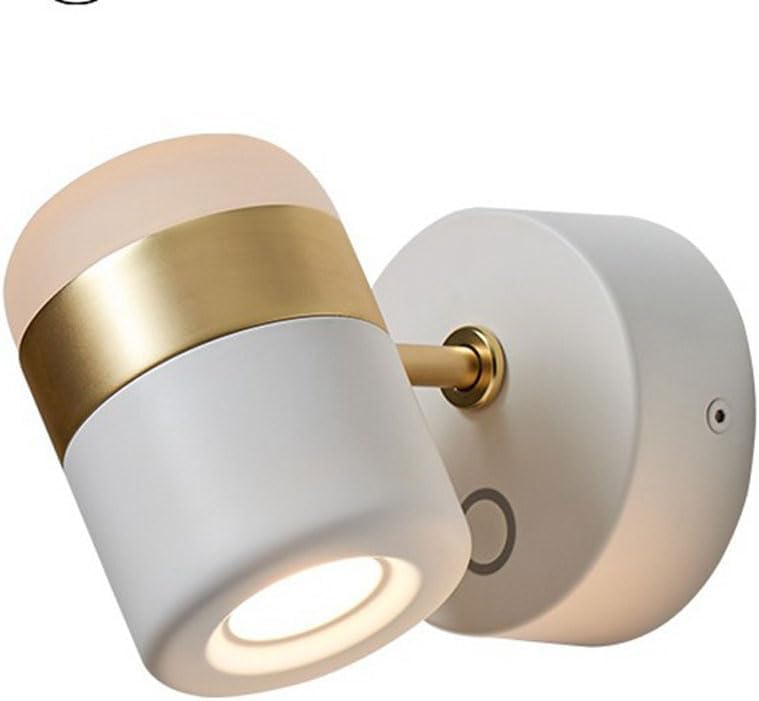 Nordic Reading Wall Lamp Modern Rotatable Bedroom Wall Sconce for Bedside LED Cylinder Wall Spotlight Living Room Wall Light Fixture for Bedroom Study Night Light Hotel Decor Warm Light
