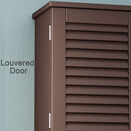Choochoo Bathroom Wall Cabinet With Towels Bar, 23.6" L X8.9 W X29.3 H Mdf Material Medicine Cabinet, 2 Doors Over The Toilet Space Saver Storage Cabinet With Large Space, Espresso #TOP1