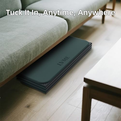 Foldable Yoga Mat 0.32 inches Thick(8mm), SGS Certified POE Material, Non Slip, 71 x 24 inches, Foldable for Travel, Pilates, Camping, Environmental Sports Mat, Odorless (Forest green+Gray) by lvme - Image 6