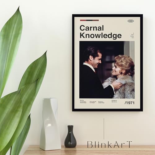 Image of BLINKART Carnal Knowledge Movie Poster Frame 8x12 Inch | Premium 300 GSM Paper Wall Print | Mid Century Vintage Film Artwork for Home, Bedroom, Living Room, Office | Framed Photo Decor