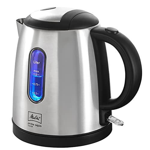 Czajnik elektryczny - Melitta - Prime Aqua mini Top, stal nierdzewna, 1,0 l, 2200 W, zewnętrzny wskaźnik poziomu wody, 1018-03