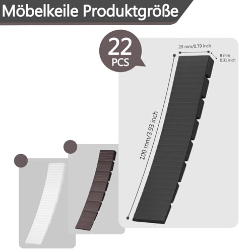 66 Stück Unterlegkeile Möbelkeile Ausgleichskeile Kunststoffkeile Justierkeile, Keile Kunststoff,Justierbare Möbel Ausrichtungs Nivellierkeile, Plastikkeile Nivellierkeile Für Tischstuhlfüße,Schrank