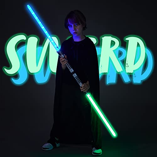 Joyin 2-In-1 Light Up Saber, Sword For Kids, Led Dual Laser Swords Set With Fx Sound (Motion Sensitive) And Realistic Sliver Handle For Fighters And Warriors, New Years Eve Party Supplies Boys Stuff #TOP1