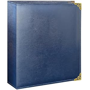 Beautyus Leder D-Ringordner, Blau, 5,1 cm