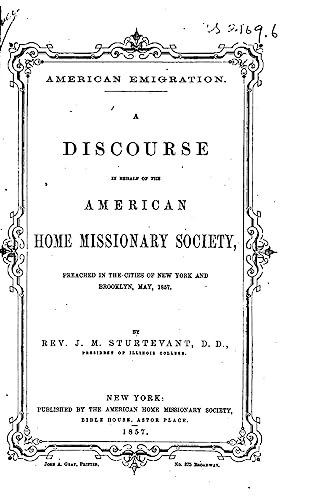 American Emigration, A Discourse in Behalf of the American Home Missionary Society