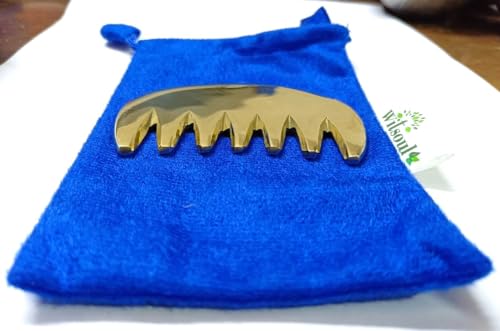 Image of WITSOUL Kansa Comb Massage Tool - kansa Comb for Hair Fall /Growth /blood Circulation & Stress Relief Best for Head Massage (v shap theeth combined)
