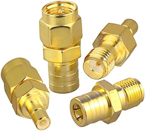SMA to SMB Connector Kit Antenna Coax Adapter SMB to SMA Male to Female RF Coaxial Connector Kits for Extension Cable 4 Type Set