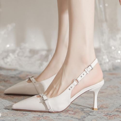 Escarpins à bride blancs à bout pointu parfaits pour vos cérémonies d'été - 2
