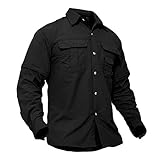 TACVASEN Militär Shirt Herren Tactical Shirt Kurzarm Armee Hemd US Army Shirt Langarm Taktisch Shirt Military T-Shirt Arbeit Shirt Work Shirt