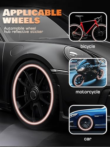 Image of 20PCS Car Wheel Reflective Decorative Strip,Night Safety Warning Stickers,Cars,Motorcycles,Bicycles are Applicable, Colorful and Diverse, a Street the Most Beautiful Car (Bling Pink)