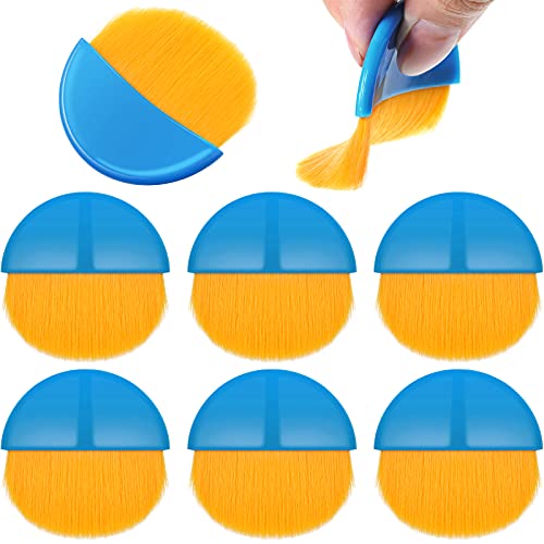 Boao 8 Pcs Flat Paint Brushes Applicator for Painting Bulk, Blue and Brown
