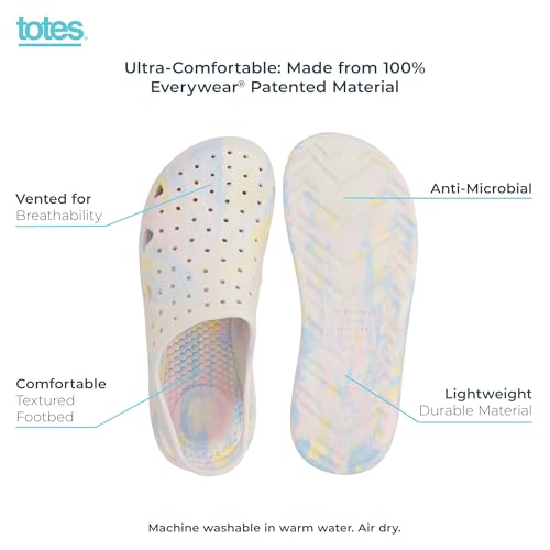 Image of Totes Kids' Everywear Lightweight Waterproof Contoured Splash and Play Clog Sandals with Strap