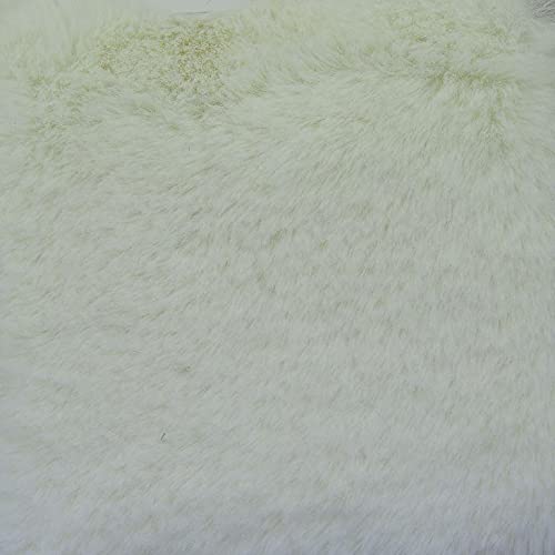 Tissu fausse fourrure haut de gamme de couleur écru doux