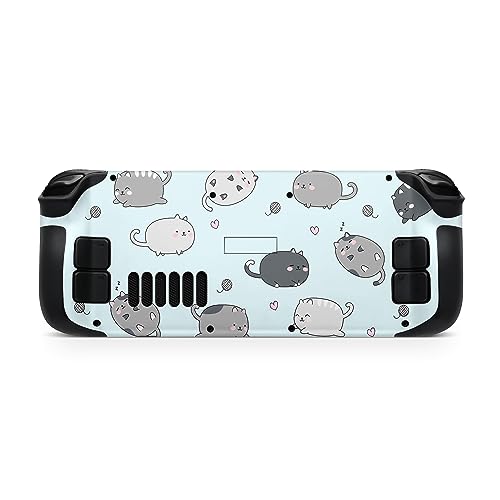 TACKY DESIGN Cute Cats Skin Compatible with Steam Deck, Kawaii Kitten Blue Vinyl 3M Decal Full Wrap Steam Deck Cover by TACKY DESIGN - Image 3