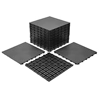 jxgzyy 30 Stück Garagenboden Fliesen, 40x40 cm Klicksystem Ineinandergreifende Garagenboden, 10,000 kg Belastbarkeit rutschfeste Garagenbodenfliesen fur für Garagen, Keller, Schwarz