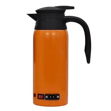 POLKADOT Electric Kettle for Car Portable Stainless Boil Water Coffee Bottle 12V/24V Orange