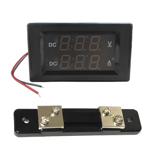 Tuxihapp Digital Volt Amp Meter 2-in-1, DC 4.5-100V Dual LED Display Voltmeter Ammeter with Current Transformer, Multimeter Panel Meter for Car Boat Automotive Voltage & Current Testing (DC100V-50A)