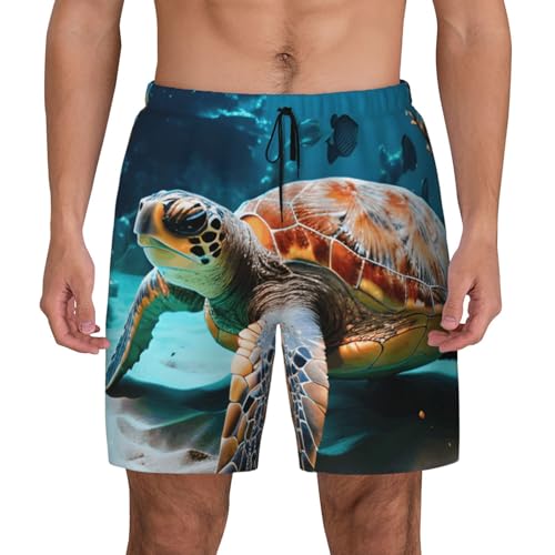 Short de bain homme imprimé tortue haut de gamme pour la plage
