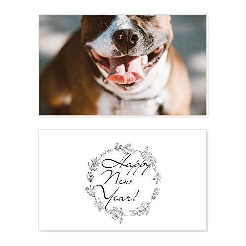 Tarjeta de Año Nuevo de Bulldog inglés para felicitar a los amantes de las mascotas
