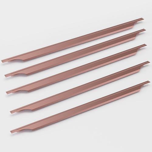 Image of Plantex Profile Handle for Kitchen Cabinet /32 Inch Aluminium Drawer Profile Handle /Wardrobe Pull Handle for Home /Office /Hotel - Pack of 5 (Rose Gold)