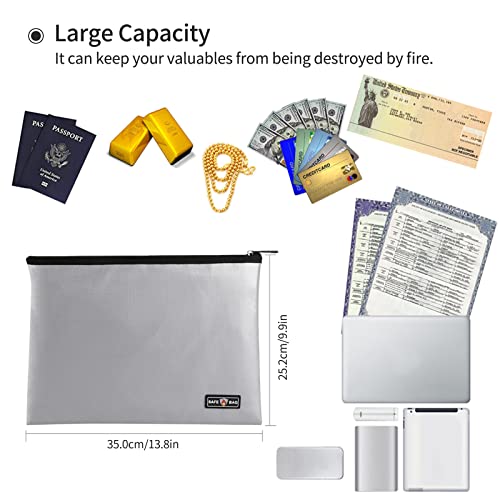 Homesen Bolsa de documentos à prova de fogo Pasta de arquivos à prova de fogo e à prova d'água Bols